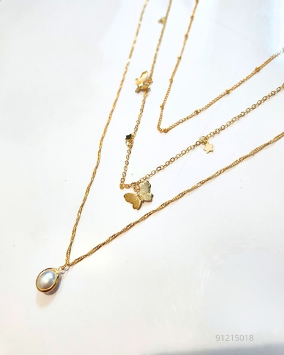[NL-8062GS] COLLARES MARIPOSA SET DE 3