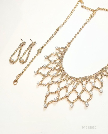 [NKL-7077GS] COLLARES FINO STRASS DORADO Y PLATEADO (NKL-7077GS)