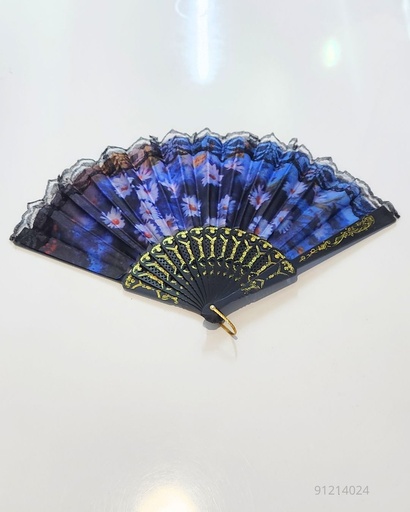 [RNT-1217R] ABANICOS NEGRO CON DORADO