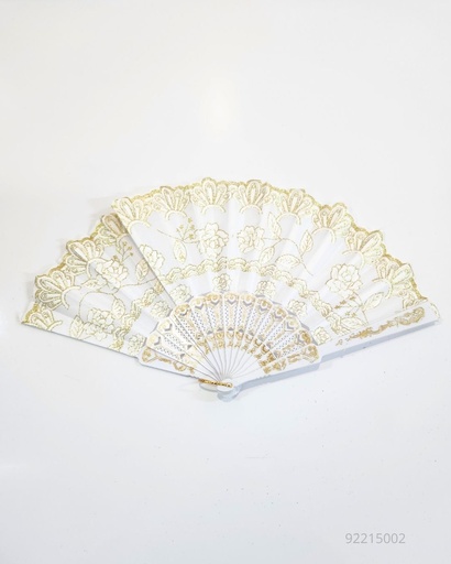 [HFL-8505G] ABANICOS BLANCO CON DORADO