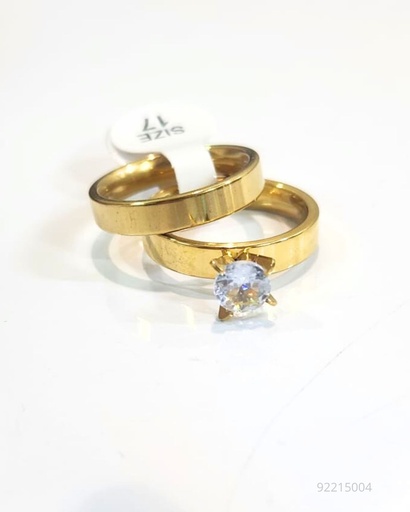 [RL-8379G ] ANILLOS PIEDRA PAREJA (ACERO INOXIDABLE)