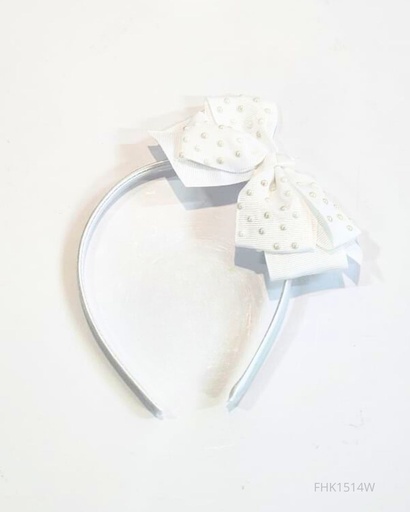 [FHK1514W] CINTILLOS BLANCOS LAZOS PERLAS 