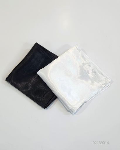 [SCA-612BW] PAÑOLETAS DE SEDA BLANCA Y NEGRA