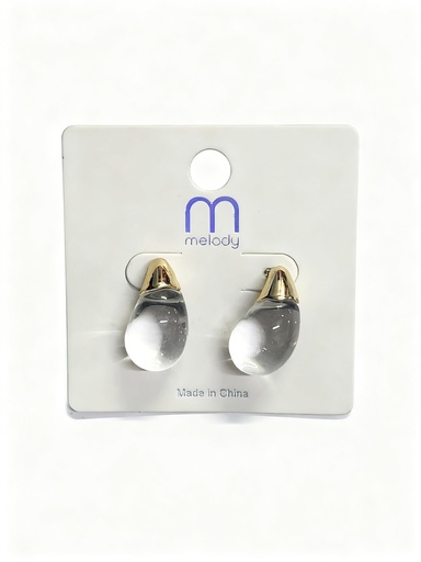 [ER38845GS] ZARCILLOS GOTA TRANSPARENTE