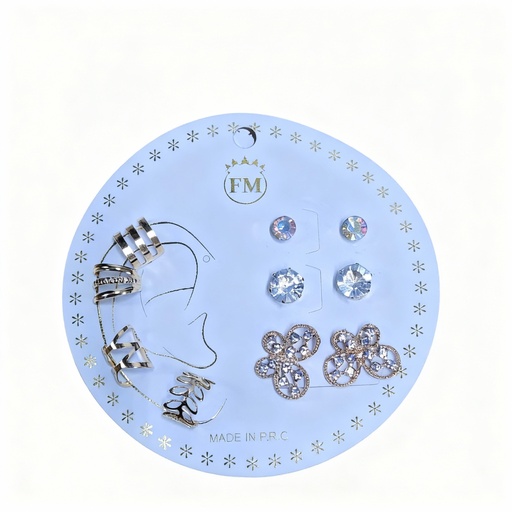 [PC527-8] TOPITOS Y EAR CUFF MARIPOSA X5