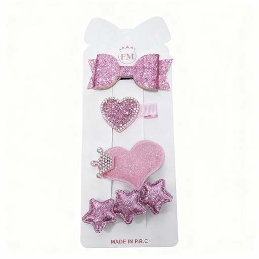 [PC346] GANCHOS ESCARCHADO ROSADO X4