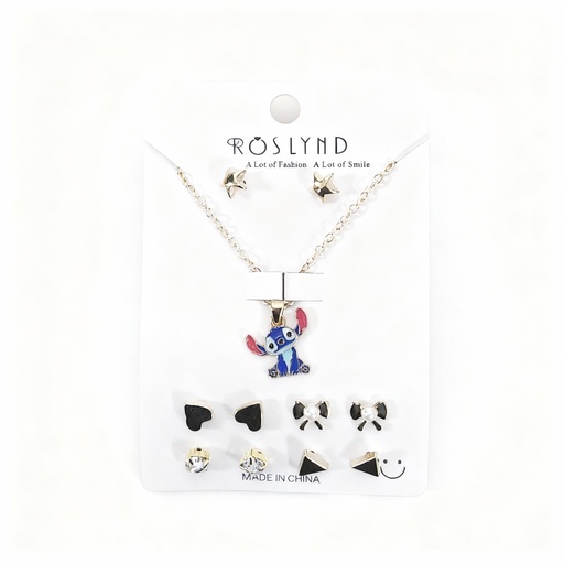 [TOPO-32] SET COLLAR Y TOPITOS NIÑA STITCH