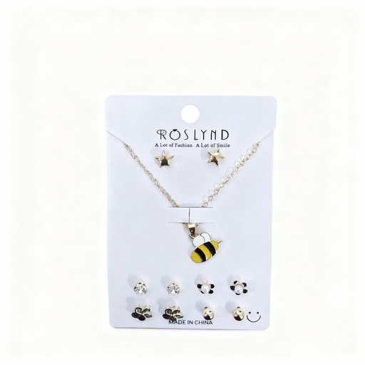 [TOPO-34] SET COLLAR Y TOPITOS NIÑA ABEJA