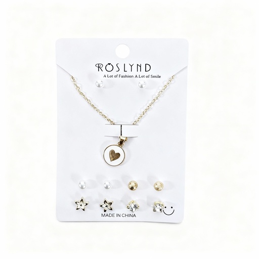 [TOPO-27] SET COLLAR Y TOPITOS NIÑA CIRCULO CORAZON