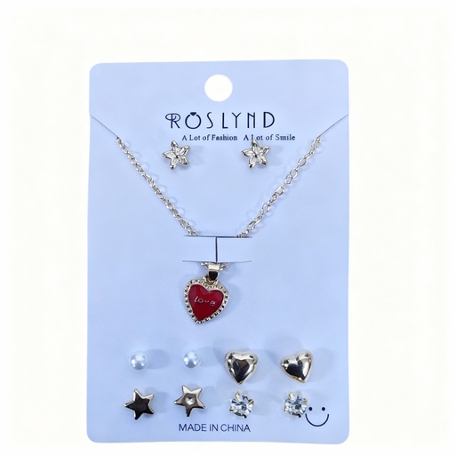 [TOPO-38] SET COLLAR Y TOPITOS NIÑA CORAZON