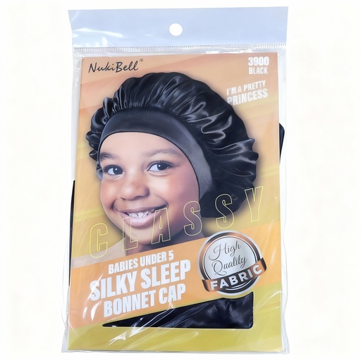 [NK3900] GORRO SATIN DE NIÑA NEGRO