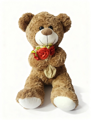 [CS138] PELUCHE OSO MARRON ROSAS