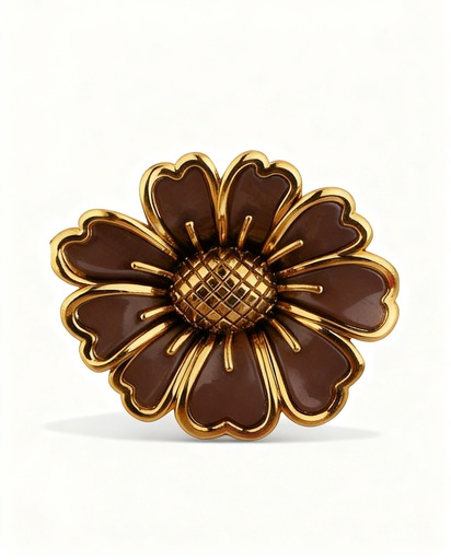 [DHC-1200] GANCHETA FLOR CON DORADO