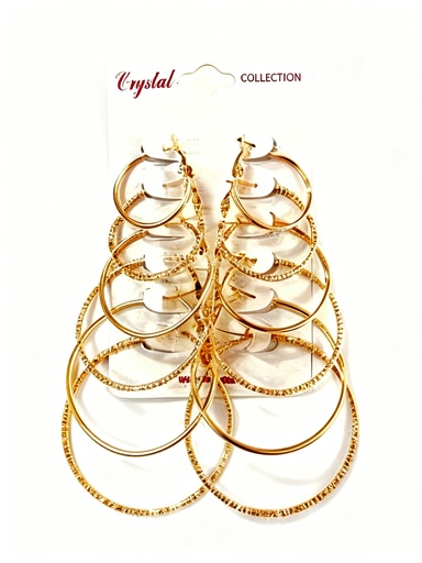 [YER-7138G] ZARCILLO ARGOLLA DORADA LISA X6