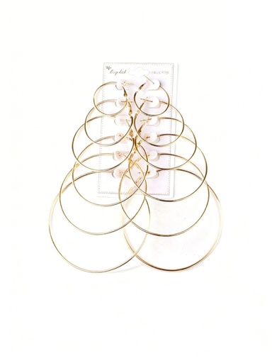 [YER-9079G] ZARCILLO ARGOLLA DORADA LISA X6