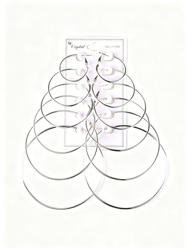[YER-9079S] ZARCILLO ARGOLLA PLATEADA LISA X6