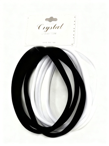 [YHR-1241BW] BANDANA LIGA  BLANCA Y NEGRA X6