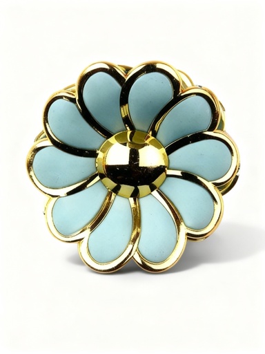 [YCP-3867] GANCHETA FLOR COLOR CON DORADO