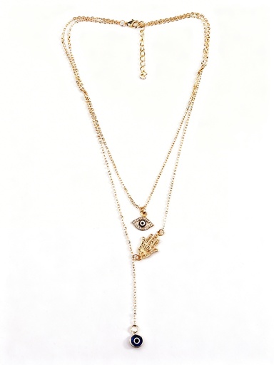 [YNK-2143] COLLAR MANO OJO TURCO X2