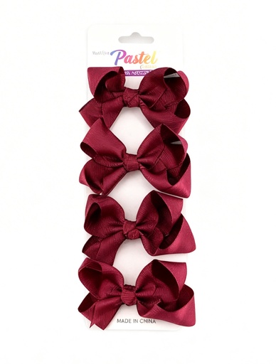 [ELC1299BUR] SET GANCHO LAZO GANCHO VINO TINTO X4