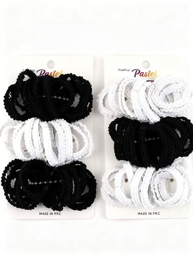 [ETO1493BW] COLA LYCRA 3CM BLANCA Y NEGRA  X36