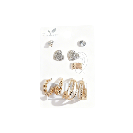 [EL-6866GS] SET ARGOLLA TOPITO CORAZON X5