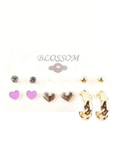 [IER-5828] SET TOPITO CORAZON COLORES  ARGOLLA X6