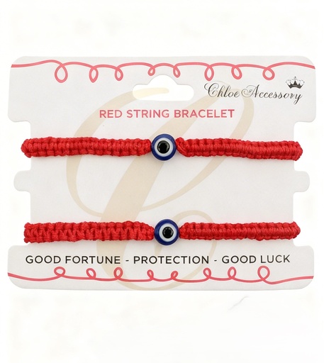 [RBT-1373RED] PULSERA HILO ROJA OJO TURCO X2