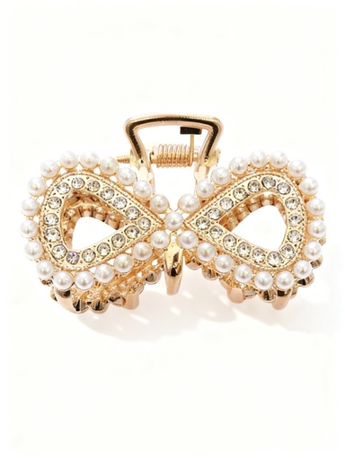 [RCP-0725GS] GANCHETA METAL 4.5CM  LAZO PERLA