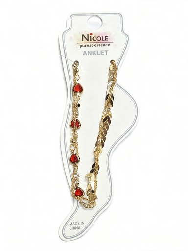 [CE3295] TOBILLERA CADENA CORAZON