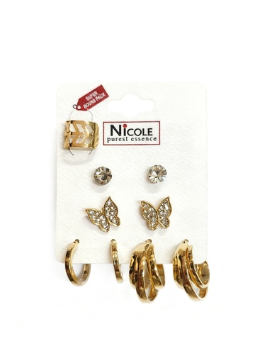 [CR3465] SET ZARCILLO ARGOLLA MARIPOSA  X4.5 PARES