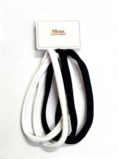 [QA1917B] BANDANA LYCRA 14CM BLANCA Y NEGRA X4