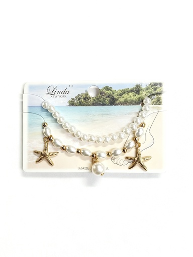 [ABR6773002] TOBILLERA PERLA ESTRELLA X2