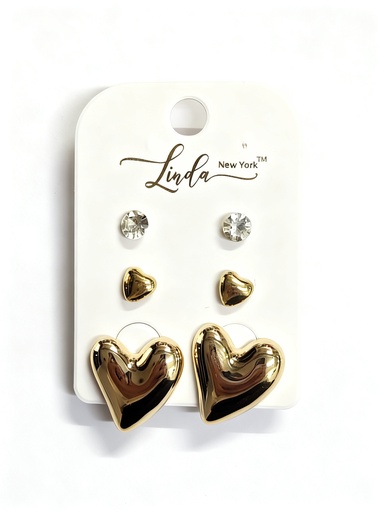 [EAR6799266] SET ZARCILLO CORAZON X3
