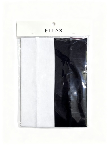 [EHW6845BW] BANDANA BLANCA NEGRA 8CM X2