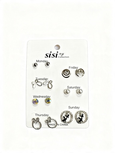 [EAR3465A] SET TOPITO CORAZON X7