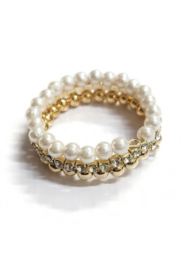 [EBR1545GS] PULSERA PERLA STRASS NIÑA