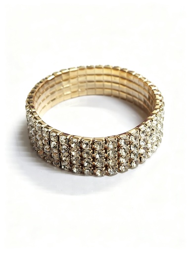 [KBR-2794GC] PULSERA STRASS DORADA